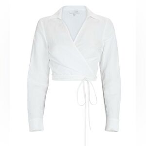 Intermix Quincy Wrap Top in white